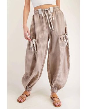 Lovesoft Linds Homestead Stripe Cargo Jogger Pant - Natural