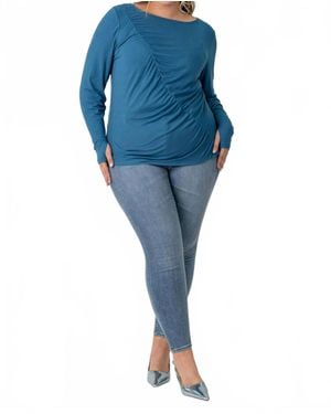 Capsule 121 Bell Logn Sleeve Crew Neck Tee - Blue
