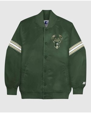 Starter Milwaukee Bucks Satin Full-Snap Jacket - Green