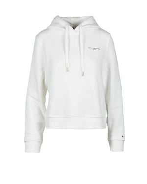 Tommy Hilfiger Cropped Hooded Sweatshirt - White