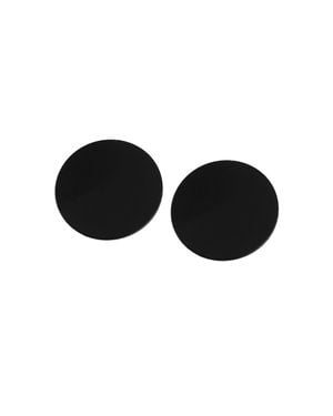 SOH Minimal Circular Stud Earrings - Black