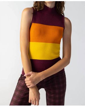 Sanctuary Colorblock Mock Neck Tank Top - Orange