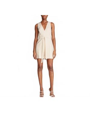 Halston Jordan V Neck Romper - White