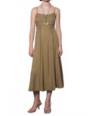 Greylin Ivy Embroidery Lace Midi Dress - Natural