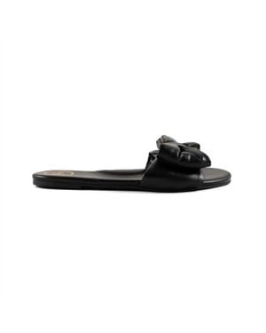 Solei Sea Rafie Bow Sandal - Black