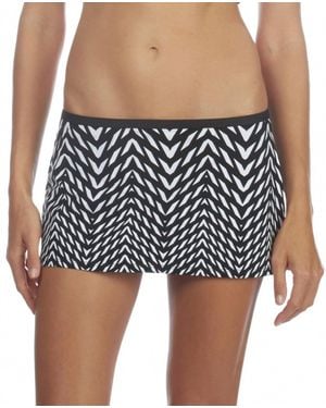 Kenneth Cole Optical Illusion Swim Skirt - Black