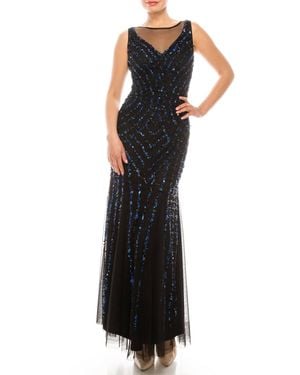 Aidan Mattox Sleeveless Embellished Evening Dress - Black