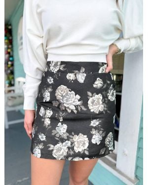 Thml Shimmery Floral Print Mini Skirt - Multicolor