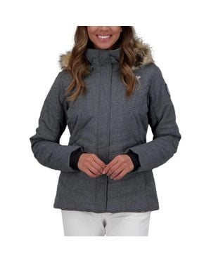 Obermeyer Tuscany Ii Jacket Charcoal Faux Fur Hooded Insulated Jzz503 - Gray