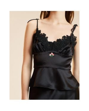 Cynthia Rowley Garbo Lace Slip Top - Black