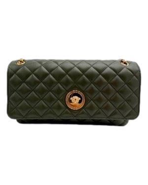 Versace La Medusa Quilted Lambskin Chain Strap Crossbody Bag - Green