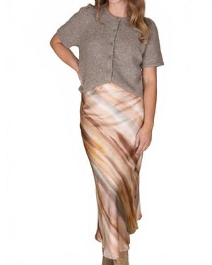 ..,merci Lila Satin Midi Skirt - Multicolor