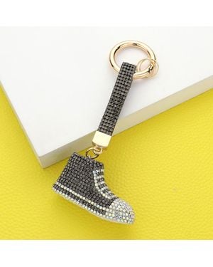 Fashnzfab Rhinestone Pave Sneaker Keychain - Pink