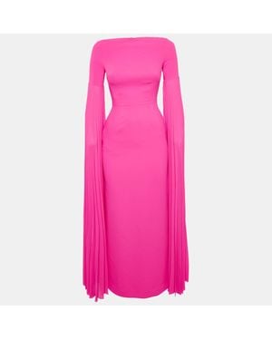 Solace London Fuchsia Crepe Grace Maxi Dress - Pink