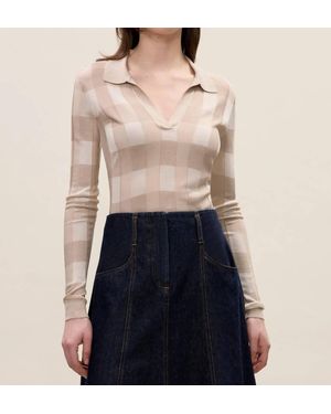 Rebecca Taylor Sheer Gingham Sweater - Blue