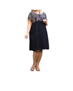 On The Plus Side Shelby Short Sleeve Dress - Blue