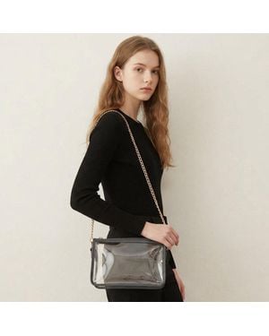 Fashnzfab Clear Rectangle Crossbody Bag - Black