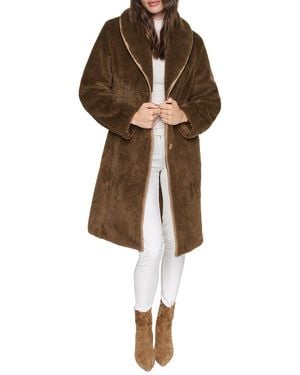 Andrew Marc Edessa Shawl Collar Coat - Brown