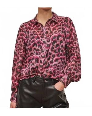 EsQualo Basic Feather Flow Blouse - Red