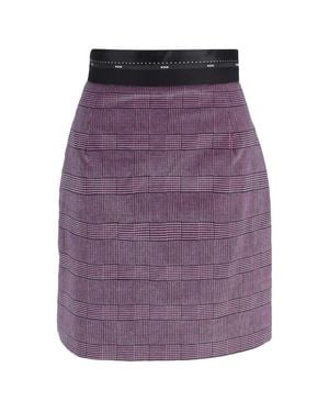 MSGM Prince Of Wales Plaid Mini A-Line Skirt - Purple