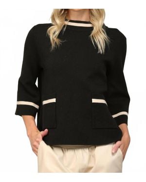 Fate Lurex Mock Neck - Black