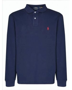 Polo Ralph Lauren Deep Long-Sleeve Polo Shirt With Classic Collar - Blue