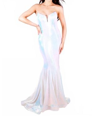 Ava Presley Strapless Sweetheart Sequin Gown - Purple