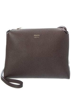 KHAITE Lina Medium Leather Crossbody - Brown
