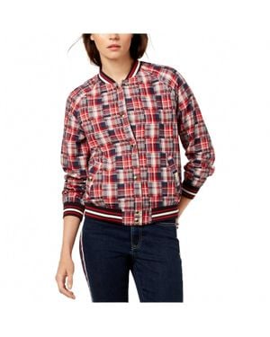 Tommy Hilfiger Cotton Plaid Varsity Jacket - Red