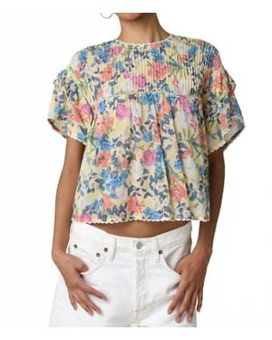 Olivaceous Summer Floral Top - Blue