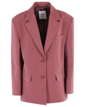 Isabelle Blanche Structured Single-Breasted Blazer With Classic Lapel - Pink