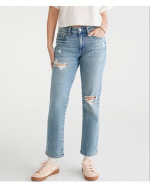 Aéropostale Mid-Rise Straight Ankle Jean - Blue
