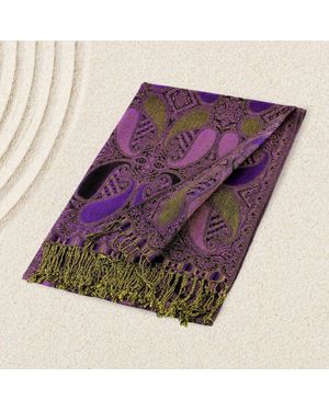 TRUEDAMES Large Paisley Pashmina Scarf Shawl - Purple