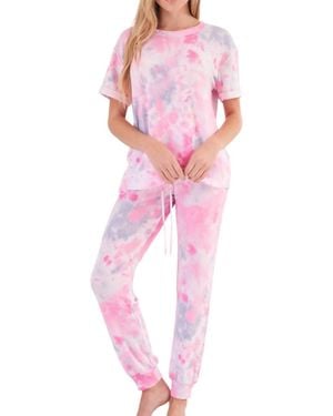 White Birch Tamara Tie Dye Loungewear Set - Pink