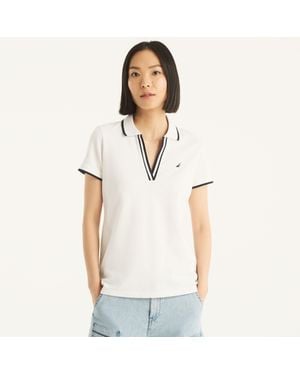 Nautica Sustainably Crafted Ocean Split-neck Polo - White