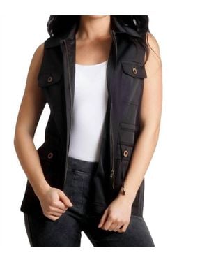 Angel Zip-Up Pocket Anorak Vest - Black
