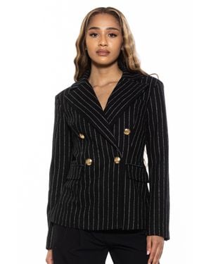 Alexia Admor Farrah Stripe Blazer - Black
