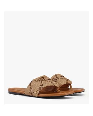 MCM W Col Rff Effct Txtl Flat Sandal - Brown
