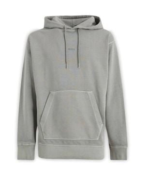 BOSS Logo Details Hooded Sweatshirt - Gray