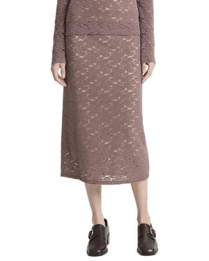 Vince Lace Midi Skirt - Brown