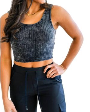 White Birch Get On My Level Cropped Cami - Blue