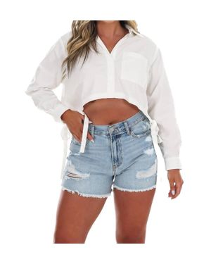 Pretty Follies Top Priority Crop Top - White