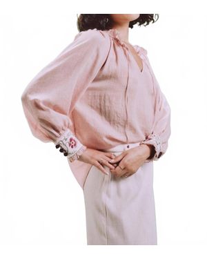 Rosewater House Chiara Tie-Neck Blouse - Purple