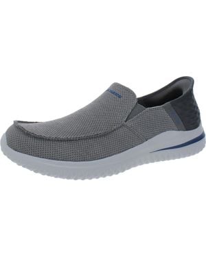 Skechers Knit Slip On Loafers - Gray
