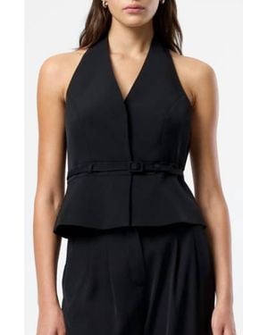 French Connection Harry Belted Suiting Halter Top - Blue