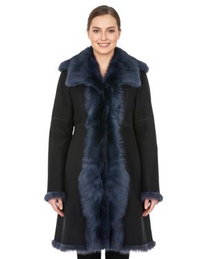 Infinity Leather Toscana Sheep Suede Leather Trench Coat- Celeste - Blue