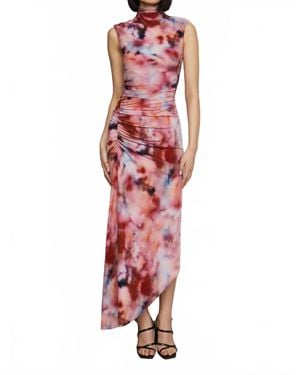 AMUR Kai Printed Jersey Dress - Red