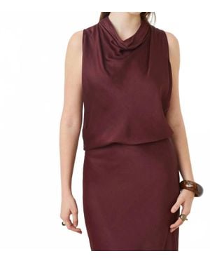 Suncoo Satin Sleeveless Top - Red
