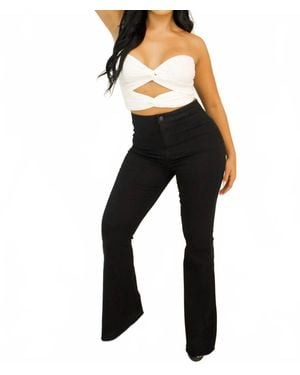 cello Avery High Waisted Flare Pants - Black