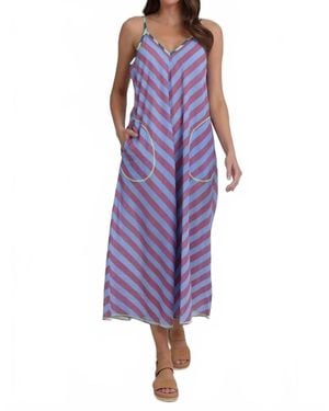Boom Shankar Shimmi Stripes Print Jumpsuit - Purple
